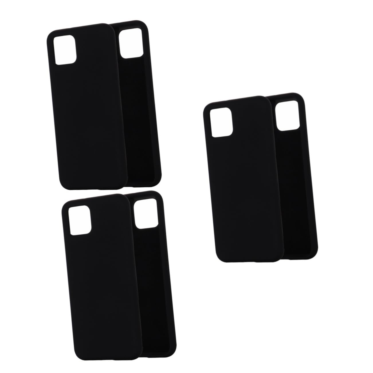 Hemobllo 3pezzi Cover Per Smartphone Silicone Liquido Resistente Ai Graffi Design Completamente Coprente e Antishock Compatibile Con Nera