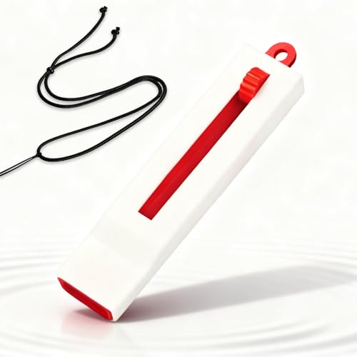 Varihum&Innvox Vocal Trainer Better Voice Vocal Trainer for Singing Voice Adjustable Resistance Breathing Training Whistle for Speech Warm-Up (Red+Lanyard)