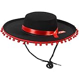 gorro quirofano flamencos Diseño en negro y rojo con flecos y cinta.