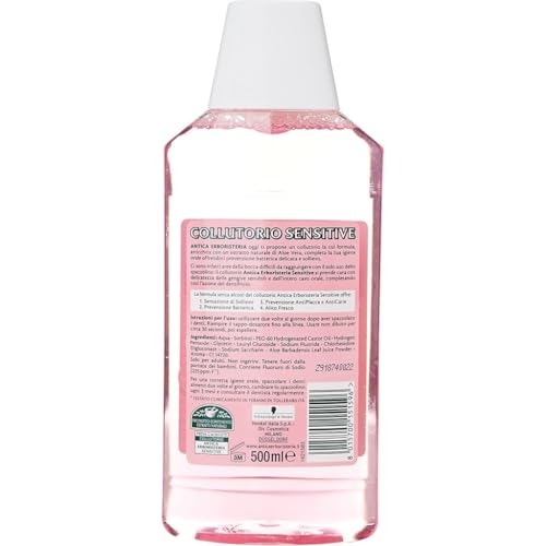 4x Antica Erboristeria, Collutorio Sensitive Complete, Tägliches Mundwasser für empfindliche Zähne und Zahnfleisch, Minze und Kamille,500ml + Beni Culinari Kostenloser Schlüsselanhänger – Bild 4