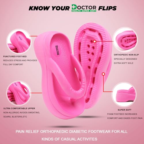 Image of DOCTOR HEALTH Women's Super Soft Lightweight Anti-Skid High Heels Slippers | Comfortable Waterproof Everyday Wear | Classic Ultra Soft