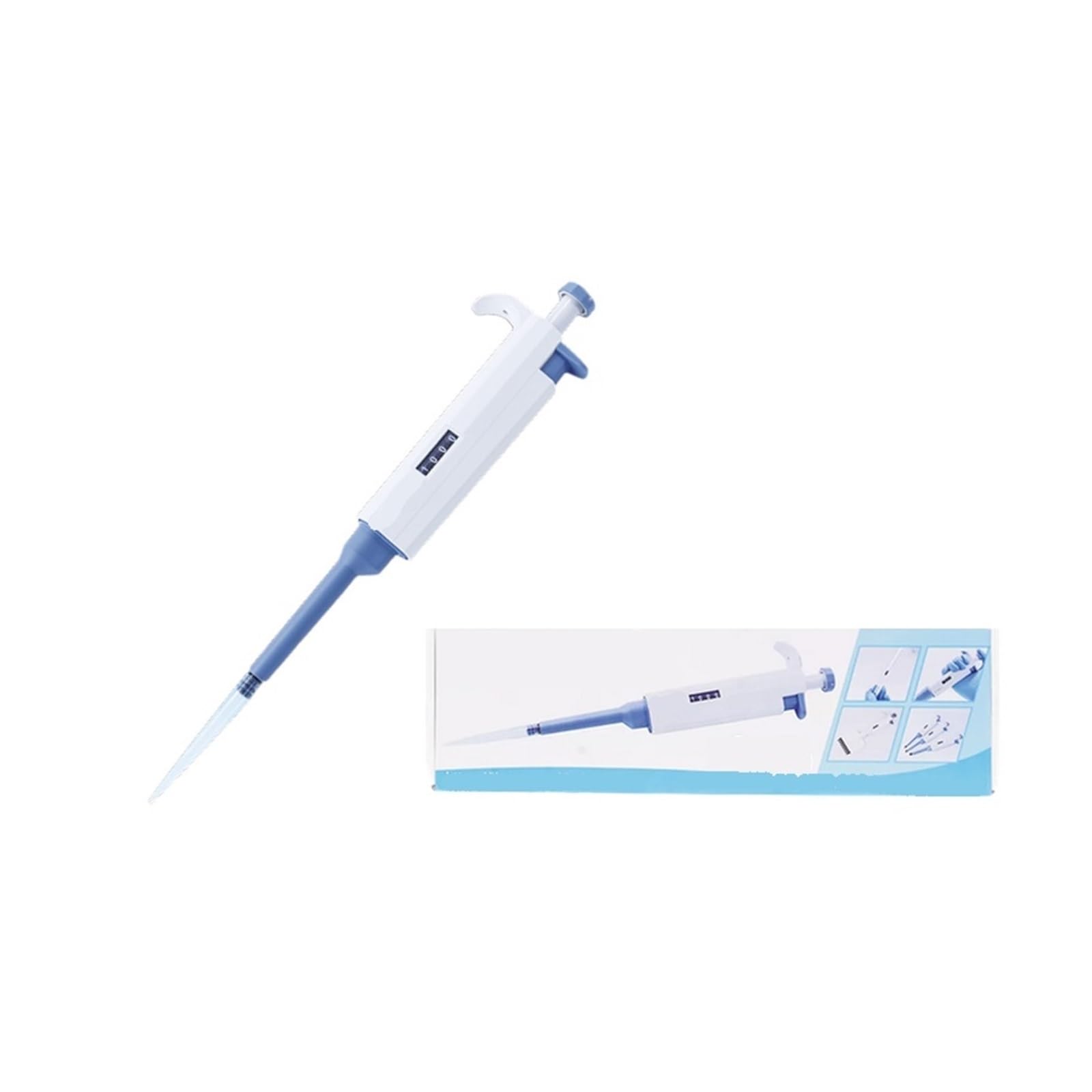 Pipeta, Pipeta laboratoryjna 100-1000ul Jednokanałowa cyfrowa mikropipeta Regulowana plastikowa pipeta Sprzęt laboratoryjny z końcówkami pipety(2-20ul)