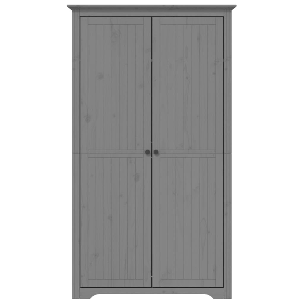 Szafa BODO Szara 99x53,5x173 cm z Litego Drewna Sosnowego z Drążkiem