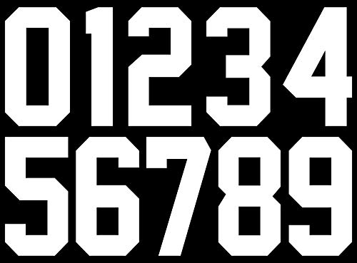large iron numbers - Fanbay 22 Pieces 5 Inch Iron Heat Transfer Number 0 to 9 for Sports T-Shirt Jersey Football Baseball,Team t-Shirt (White Color 0-9)