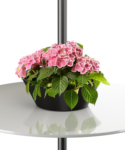 AnBaiMei Umbrella Planter for Patio Table Half Circle Flower Pot Fits Umbrella Poles Up to 2 Diameter PVC Round Post Planter Wrap Around Umbrella for Indoor Outdoor Garden Home Plants Black