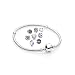Produktbild AKKI Beads Armband und 8 Charms Set,aus Edelstahl für Perle bettel Charms Bead Silber Original Strass Elements Kristal Swarovski,kompatibel mit Pandora Style Schmuck,Angebot Blau 18cm