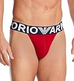 Emporio Armani Underwear Men's Megalogo Jockstrap, Cherry, L
