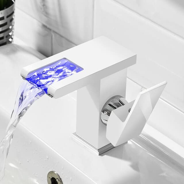 Grifo de latón para lavabo con iluminación LED para baños modernos