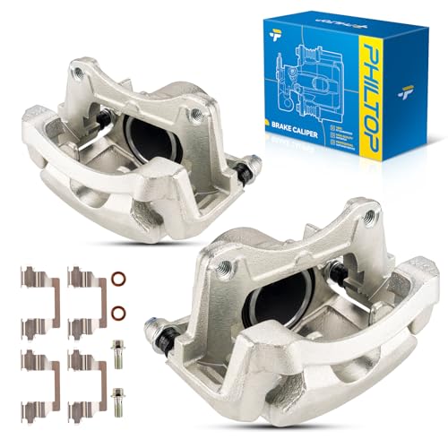 Image of PHILTOP Brake Caliper Front Compatible with 2004-2012 Chevrolet Malibu, 2005-2010 G6, 2007-2009 Aura, Solstice, 2007-2010 Sky, Brake Calipers Set of 2