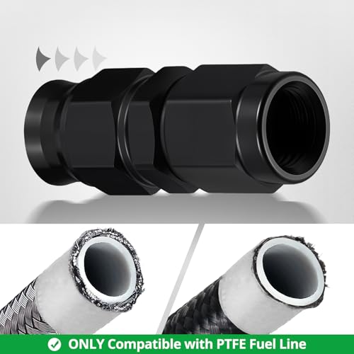 Image of EVIL ENERGY 3AN PTFE Hose End Fitting Straight Black for PTFE Hose Only 4PCS