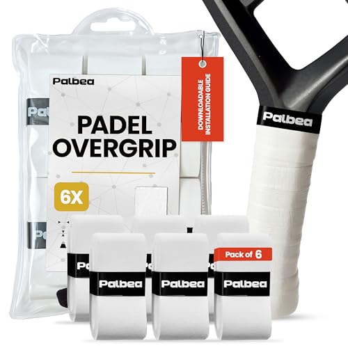 Palbea Padel OverGrip in White - Extra Tacky - Pack of 6 pieces.