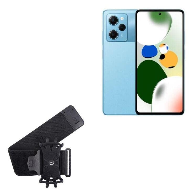 BoxWave Holster Compatible with Xiaomi Redmi Note 12 Pro Speed - ActiveStretch Sport Armband, Adjustable Armband for Workout and Running - Jet Black