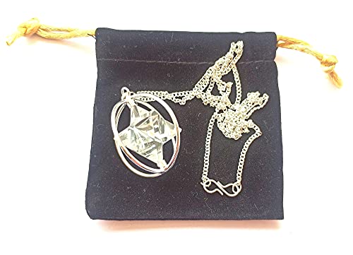 Gemstone Spinning Merkaba Star Pendant by WholesaleGemShop (Clear Quartz)