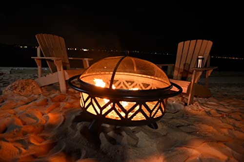 Uniflame Wad1009Sp Oil Rubbed Outdoor Firebowl with Geometric Design
