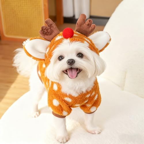 Disfraz de Reno navideño para perros pequeños y medianos, talla S miniatura 5