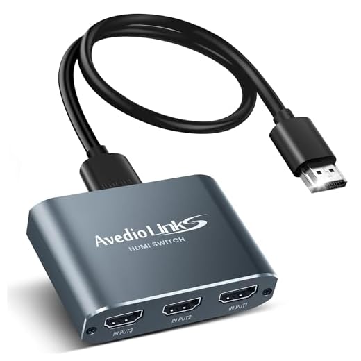 4K@60Hz HDMI Switch 3 Port, avedio links Aluminum HDMI2.0b Switch 3 in 1 Out, 3x1 HDMI Switch Box, Supports HDCP 2.2, UltraHD, HDR 10, 18Gbps, 4K HDMI Selector Switcher for Game Consoles, Fire Stick