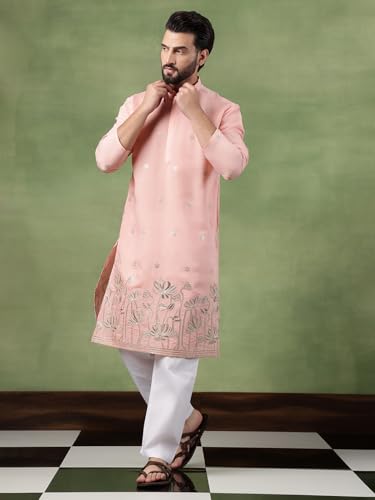 Pijama blanco de algodón floral para hombre de alta comodidad 6
