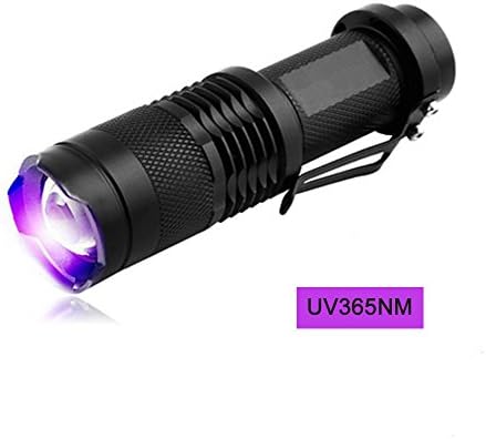 AILEYX Portable 365 nm UV Ultraviolet LED flashlight Blacklight used for detecting fluorescer in cosmetics and baby stuff, Discover Counterfeit Banknotes, Scorpions, Minerals, diamonds, etc.