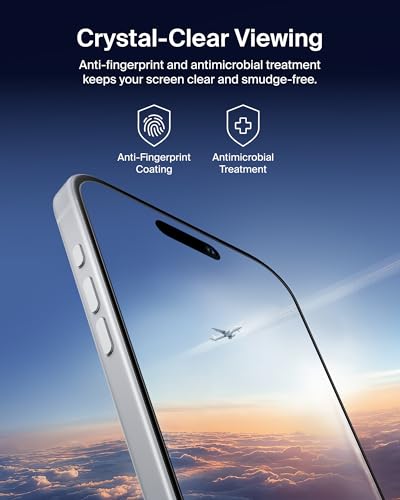 Image of Belkin EZ Align iPhone 17 Pro Tempered Glass | Screen Protector Guard | UltraGlass Lite 2 Anti-Reflective Screen Protector, Scratch-Resistant