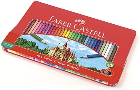Faber-Castell Classic Colored Pencils Tin Set, 48 Vibrant Colors In Sturdy Metal Case - Premium Children's Art Products