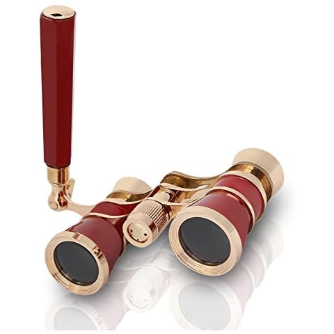 Binoculars for Opera,3X25 Central Focus Opera Glasses BinocularsTheater Glasses with BAK-7 Prism & Handle for Adults Kids Women in Concert Theater Opera(Red-brown) Cover