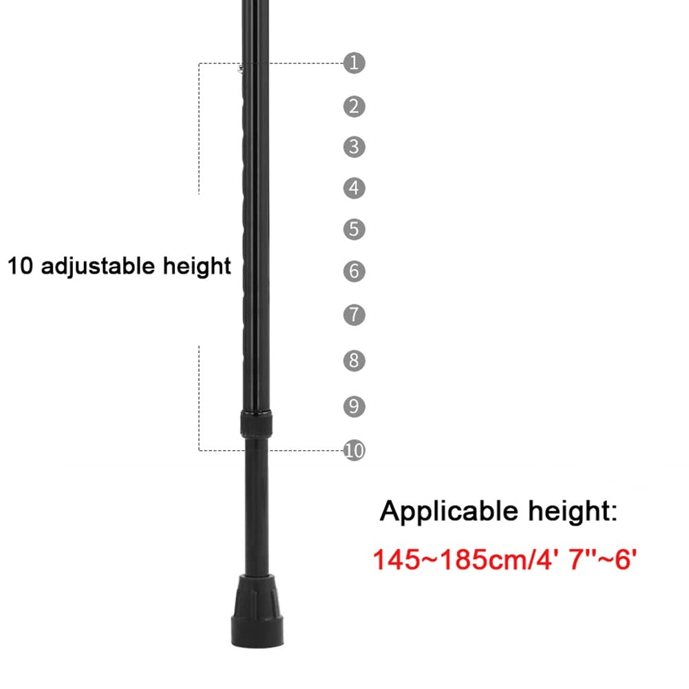 Muletas de Antebrazo para Adultos, Bastón Ajustable en Altura, Apoyo Ergonómico para el Codo, Muletas Ligeras de Aluminio, para Una Altura de 145~185cm (Size : 1 Count)