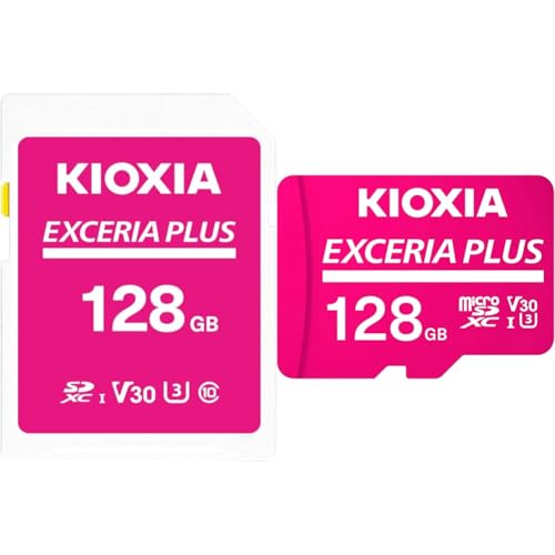 【セット買い】KIOXIA(キオクシア) 旧東芝メモリ 【日本製】SDカード 128GB EXCERIA PLUS UHS-I U3 V30 Class10 SDXC 最大読出速度100MB/s 最大書込60MB/s 4K対応 正規品 KLNPAE128G
