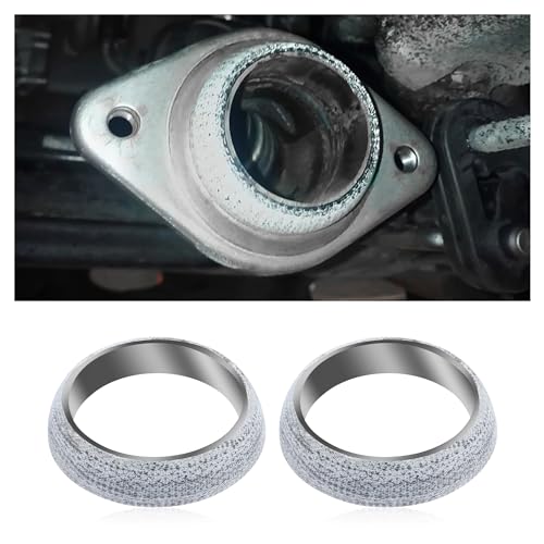 2PCS ID 54mm Car Exhaust Flange Gaskets,Sealed Exhaust Manifold Gasket for Manifold and Piping Connections,Universal Replacement Exhaust Donut Gasket for Noise Reduction (54mm)