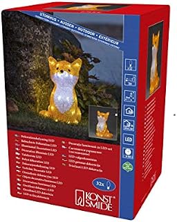 Konstsmide Christmas Outdoor Figures LED Acrylic Fox / 32 White Diodes / Transparent Cable