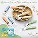DRKIO 8 Pieces Toddler Forks Set - Baby Forks with Silicone Handle Children safe 18/8 Stainless Steel Toddler Utensils Set for Self Feeding Kids Silverware Anti-Choke Design Food Grade Dishwasher Safe