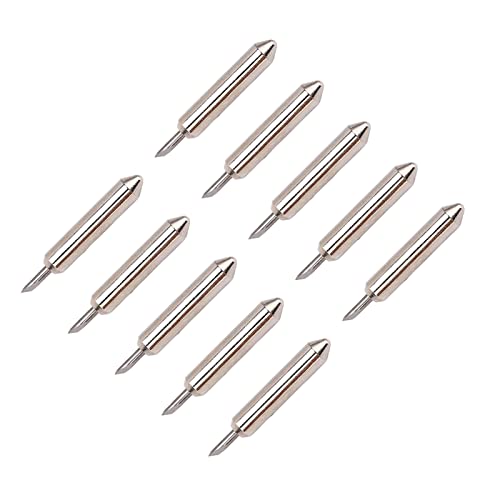 10pcs Point Blades Reemplazo mediano, acero aleado acero 45 grados cuchillas de corte para máquina de corte de bricolaje y plotter de corte