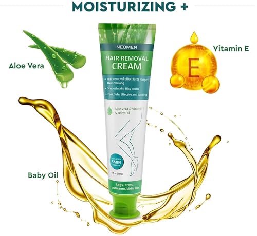 Neomen NEOMEN-HKSDFG Hair Removal Cream For Men & Women : Painless Depilatory For Sensitive Skin & Intimate Areas, Moisturizing With Aloe Vera & Vitamin E, Safe For Face, Underarms, Bikini thumb #5