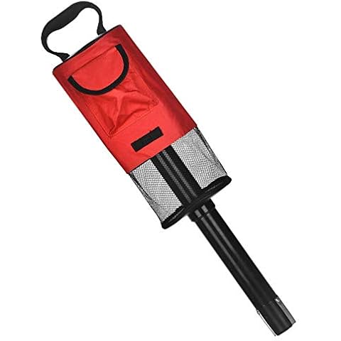 Golf Ball Collector Golf Ball Bag Shag Collector Picker Retriever Portable Convenient Pocket Accessories with Removable Tube (Red) Cover