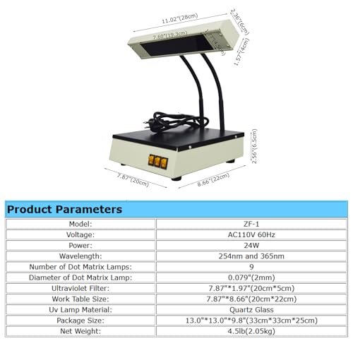 Image of ZF-1 Desktop Ultraviolet Analyzer 110v 60hz Triplex Ultraviolet Analyzer UV Analysis Lamp 24W for Testing Different Products