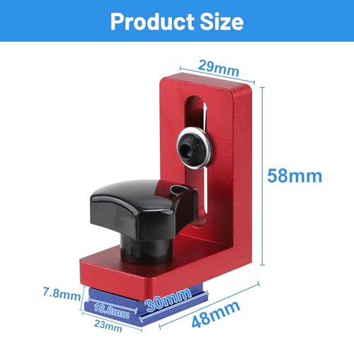 DBREAKS 2 Mitre Track Stop, 30 Type Miter Track Stop, 30 Type Slide Locator, Aluminum Fixed T-Slot Track Stop, T-Track Stop, Sliding Cap for Woodworking - Image 2