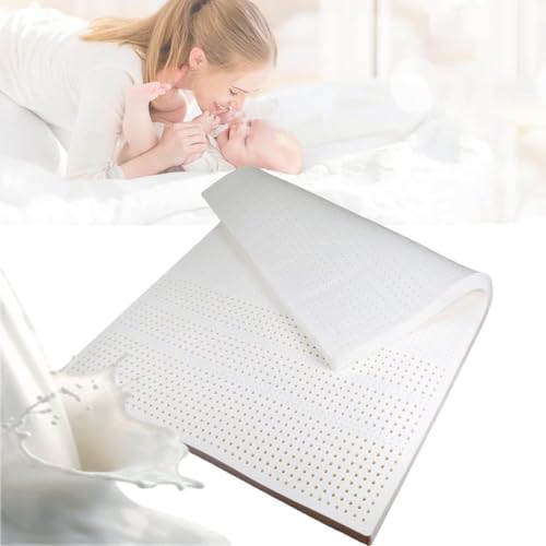 Colchón de látex natural de 80 x 120 cm, cubrecolchón de látex suave, 100 % transpirable, cómodo, duradero y de apoyo, solución de sueño ecológica para niños y adultos