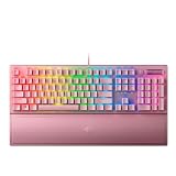 Razer BlackWidow V3 (Green Switch) - Mechanische Gaming Tastatur (Klickende Mechanische Switches, Doubleshot ABS-Tastenkappen, Medientasten, Handballenauflage) QWERTY US-Layout | Quartz Pink