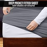 Utopia Bedding 4 Piece Super King Bedding Set - Duvet Cover, Fitted Sheet with Pillow cases - Soft Brushed Microfiber (Grey) - Image 4