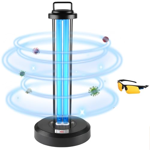 coospider-repta 38W UV Sanitizer Light Ultraviolet Light 110V Powerful UVC Light 185nm O-Zone UV Lamp for Home Office Hotel School