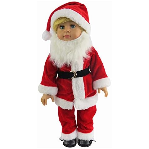 American Fashion World Santa Claus Christmas Outfit for 18-Inch Dolls | Premium Quality & Trendy Design | Dolls Clothes | Outfit Fashions for Dolls for Popular Brands Cover