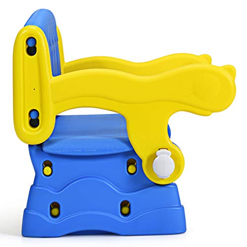 COSTWAY Kids Table and Chair Set, Convertible Children Armchair with Storage Box, Easy to Switch Shape, Cute Toddler Furniture for Learning Playing Dining - Image 8