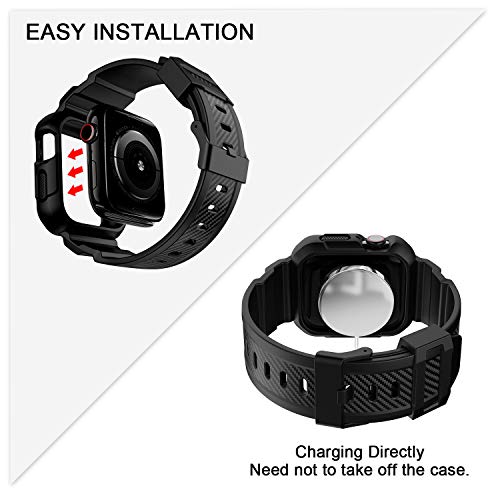 OROBAY Compatible with Apple Watch Bands 45mm 44mm 42mm 41mm 40mm 38mm with Case, Heavy Duty Shockproof Band Strap for iWatch SE2 SE Series 8/7/6/5/4/3/2/1 with Case