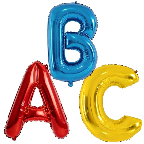 ABC Set Schulstart Folienballon Einschulung Ballon Luftballons Schulanfang Buchstaben Luftballon ABC für Schuleinführung Einschulung Schulanfang Schulstart Deko ca. 25 cm x 36 cm