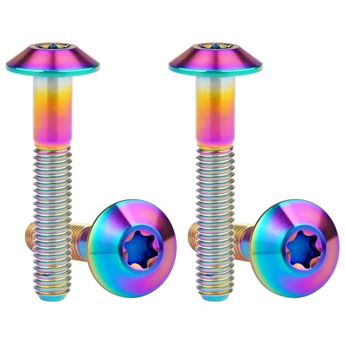 Titanium M4 M5 M6 Button Torx Head Bolt Screw (Rainbow, M6x35mm)