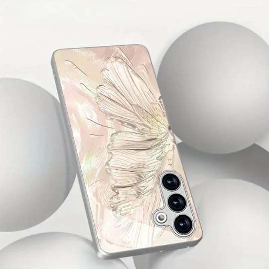 Image of Peeperly Back Cover Case for Samsung Galaxy S23 Ultra Scratch Resistant Anti-Slip TPU Shockproof Protective Durable Elegant Butterfly Half-Wing Textured Case for Girls & Women