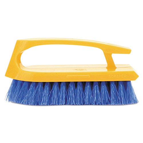 Image of Rubbermaid Commercial FG648200 Iron Handle Scrub Brush, Polypropylene Fill, 1 inch Trim Length, 6 inch Length, Cobalt