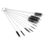 Spazzole Per Pulizia Bottiglie, 10 Pezzi Detergente Per Spazzole Per Macchina da Caffè, Set di Spazzole Per Pulizia Bottiglie in Nylon in Acciaio Inossidabile Set di Spazzole Per Tubi Scovolino Per Ca