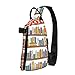 Crossbody-Rucksack mit tiefem dunklem Druck, kleiner Crossbody-Rucksack für Reisen und Brust, Umhängetasche, Lustige Bücherregal-Kollektion und Leiter, One size