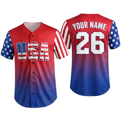 Camiseta de béisbol personalizada para el 250 aniversario de EE. UU., diseño patriótico 1776-2026 miniatura 1