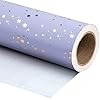 WRAPAHOLIC Wrapping Paper Roll – 24 Inch X 100 Feet Jumbo Roll Stars with Gold Foil Design, Perfect for Wedding, Birthday, Holiday, Baby Shower and More Occasions